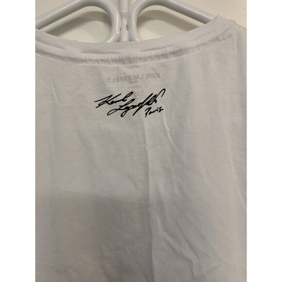 Karl Lagerfeld Women’s Medium Shirt Love From Paris White - Picture 3 of 6